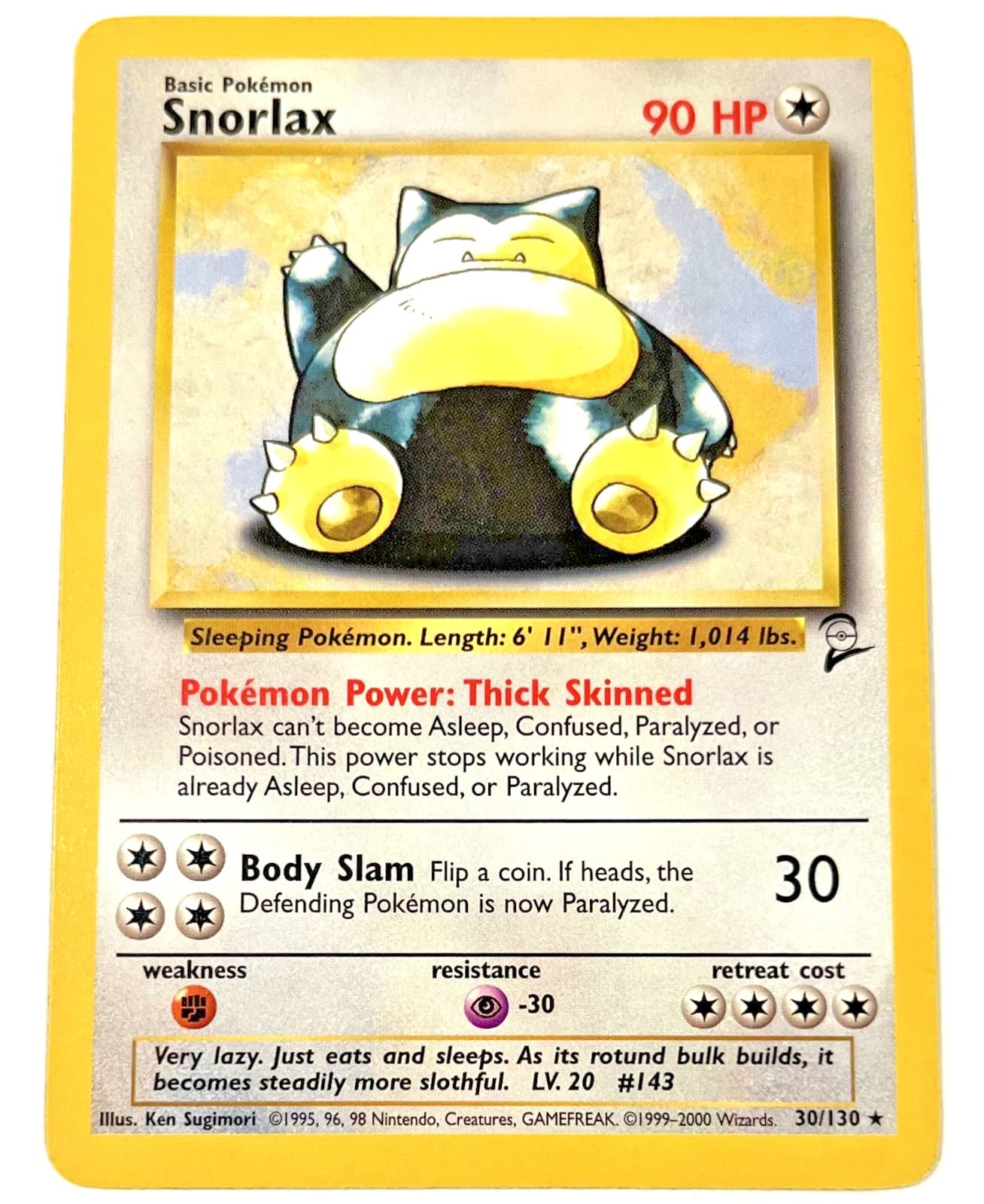 Pokémon Base Set 2 - Snorlax - Rare WoTC - LP - 30/130