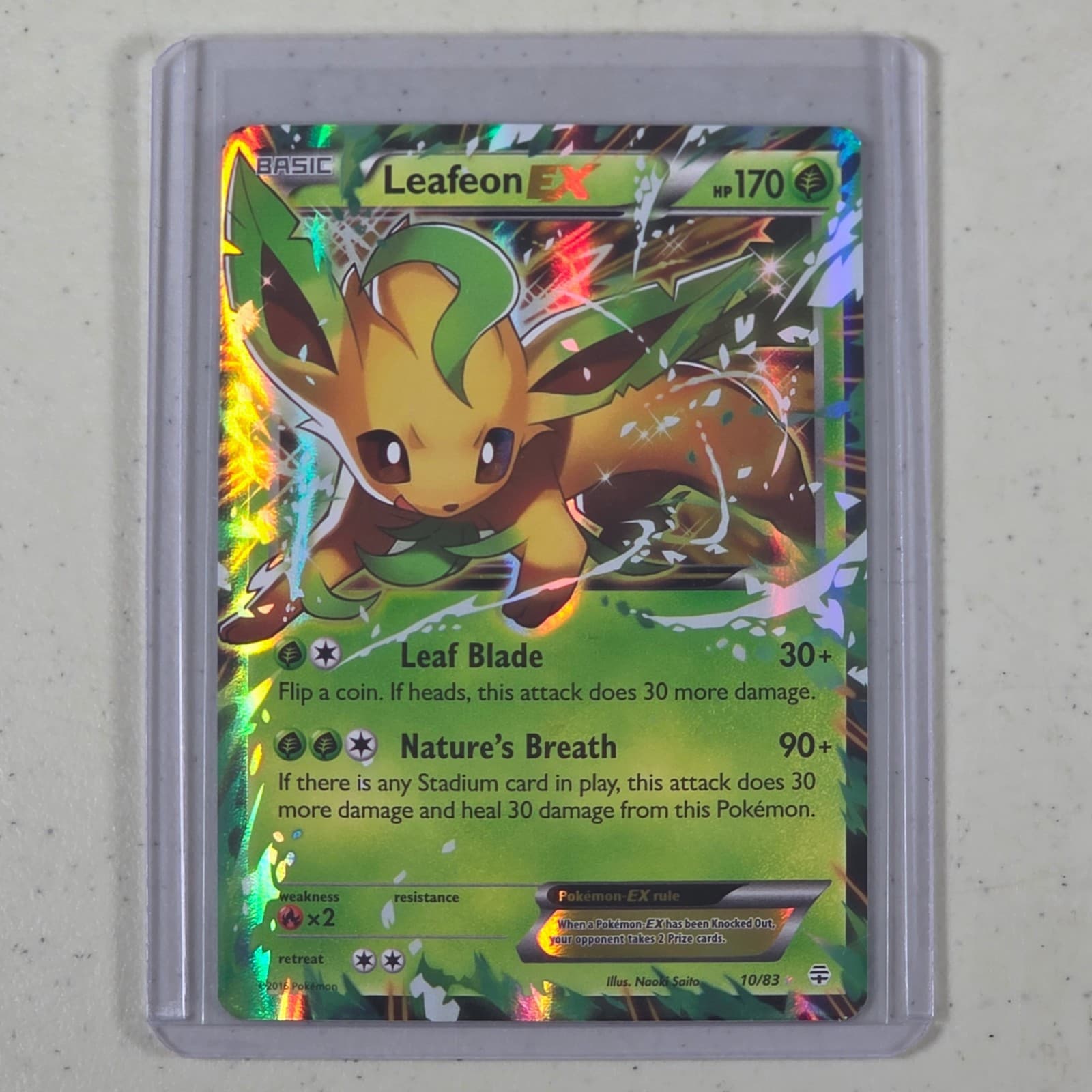 Pokemon Leafeon EX 10/83 XY Generations Ultra Rare Holo Card NM Near Mint