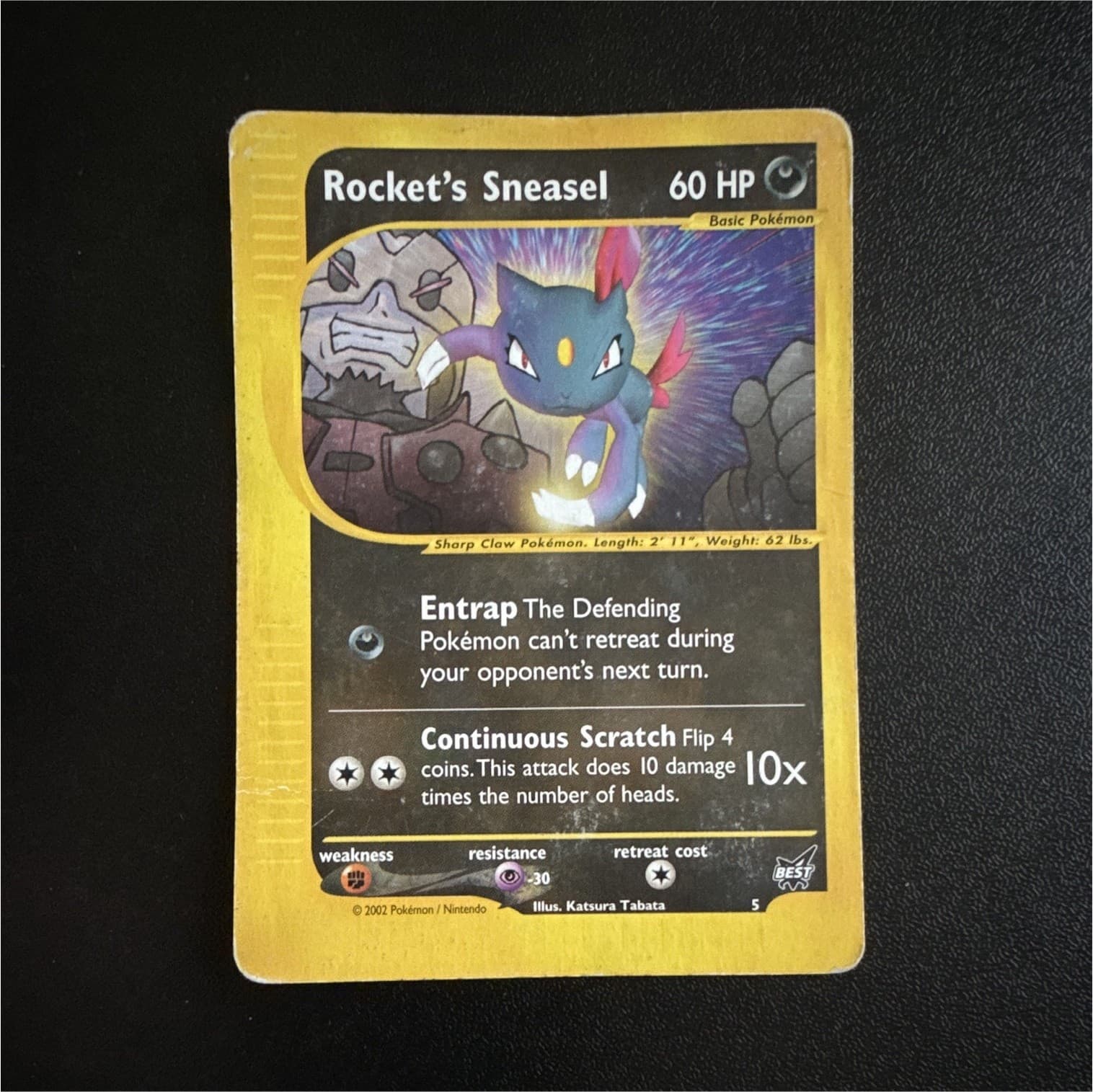 Nintendo Rocket's Sneasel 5 Best of Game Promo Basic 60 HP Eng 2002