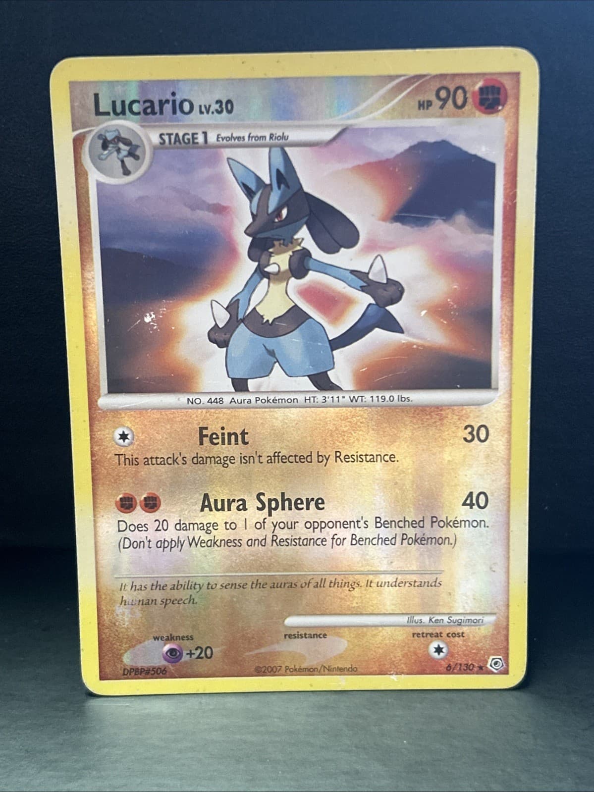 PokémonTCG 2007 Lucario Reverse Holo Rare Diamond and Pearl 6/130