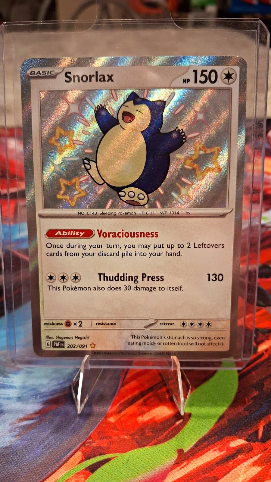 The Pokémon Company Snorlax 202/091 SV Paldean Fates Shiny Rare Holo EN 150HP💤