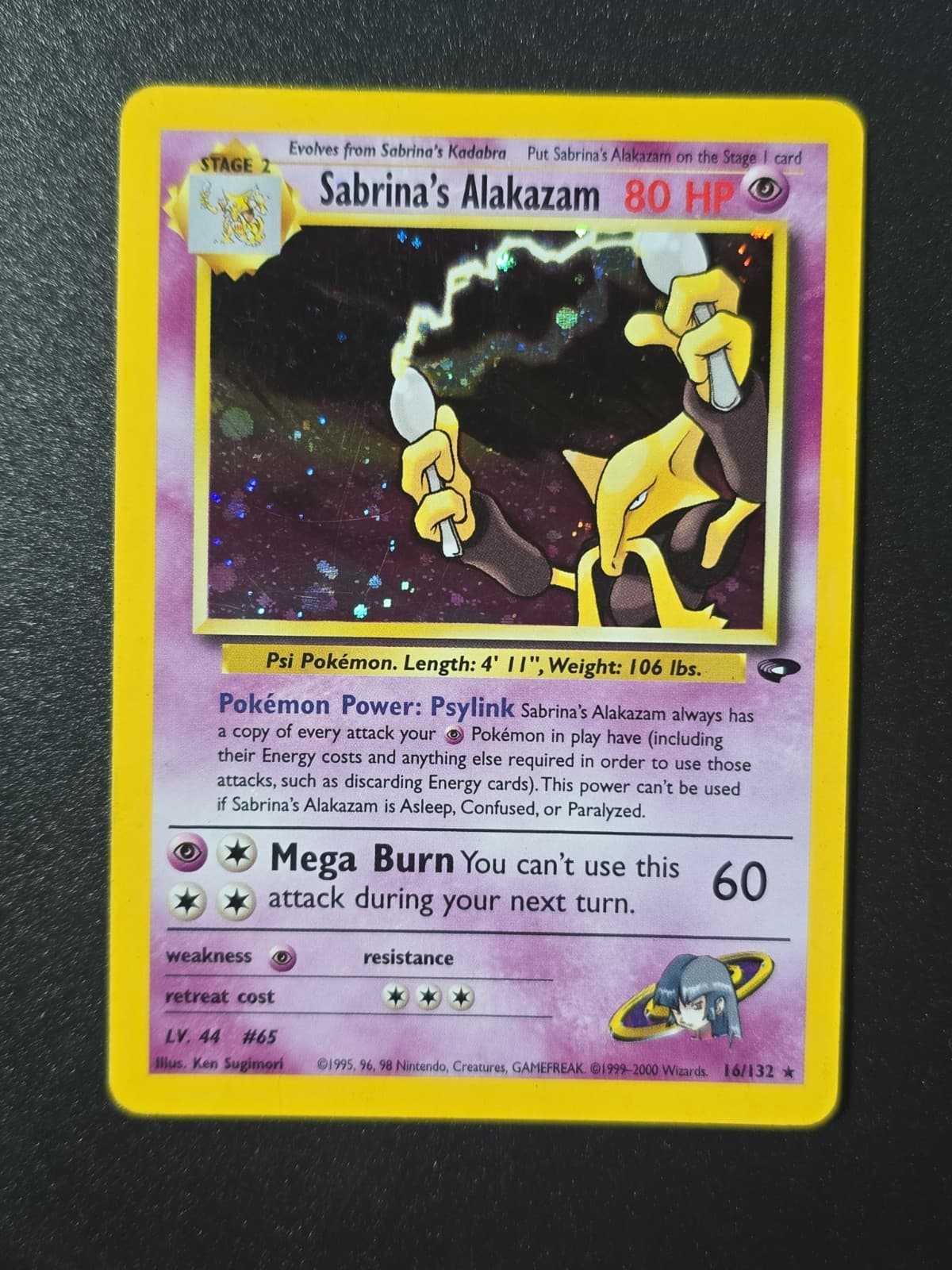 Pokémon TCG Sabrina’s Alakazam 16/132 Gym Challenge Holo Rare Vintage
