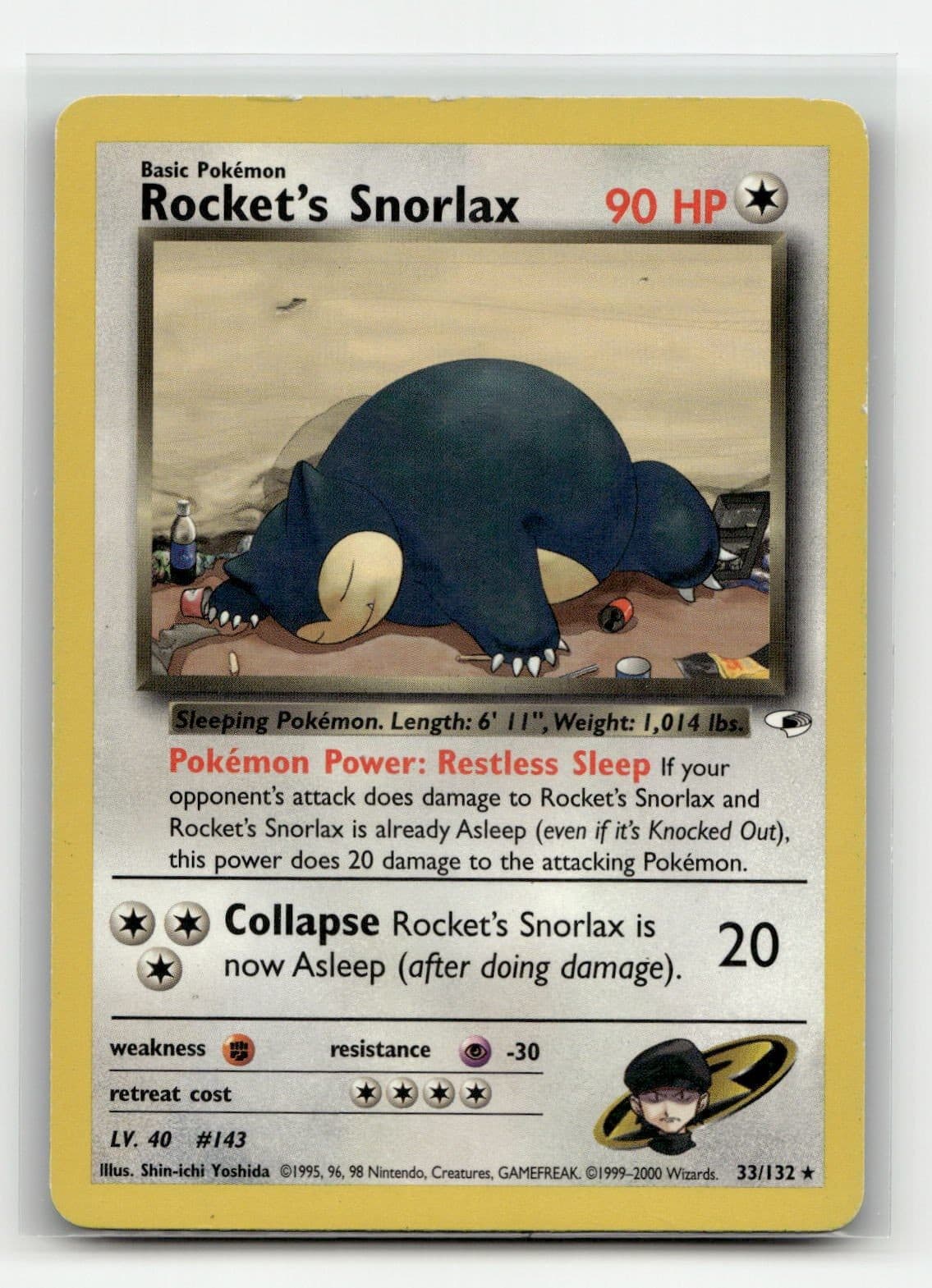 Rocket's Snorlax 033/132 Gym Heroes Unlimited Pokemon