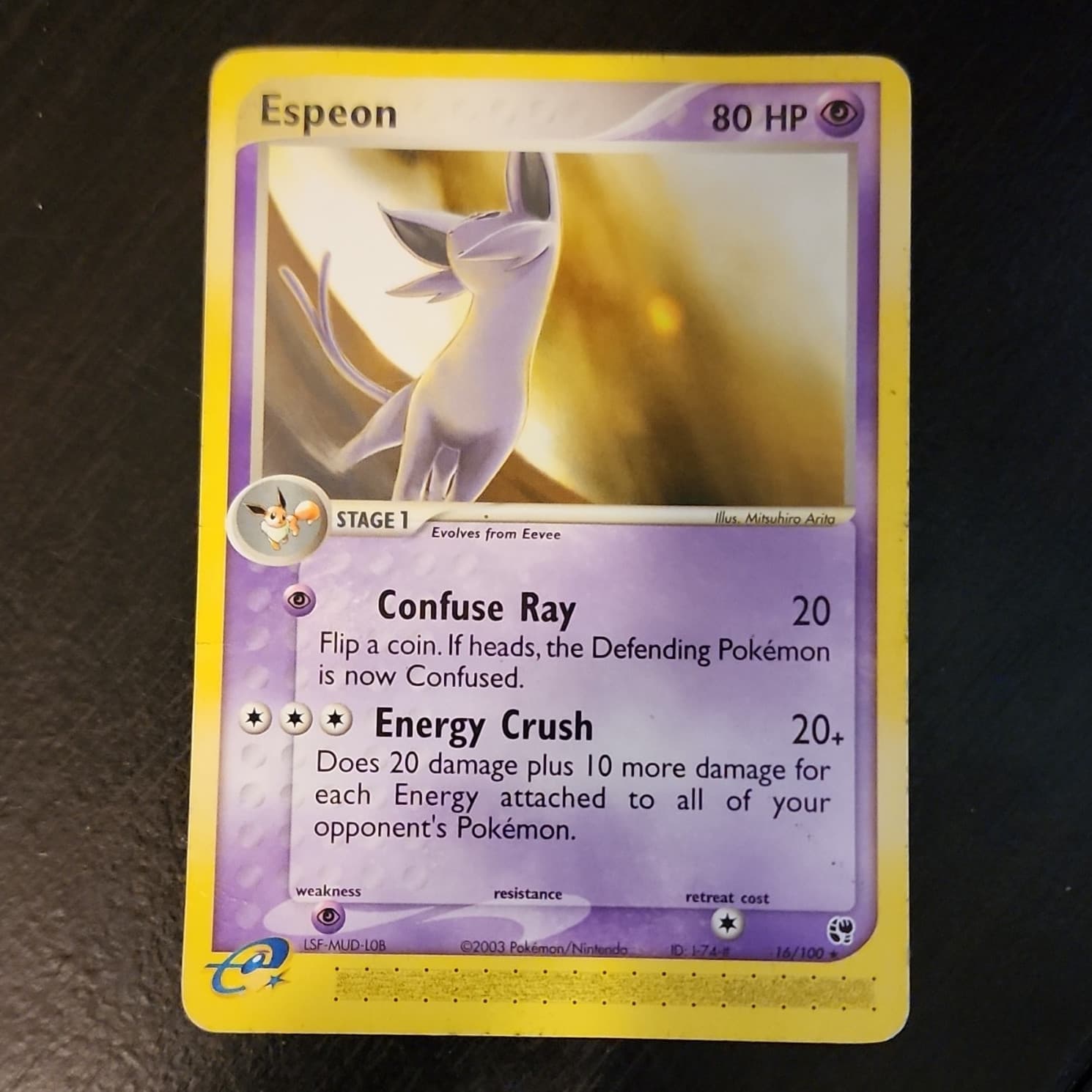 The Pokémon Company Espeon 16/100 EX Sandstorm Regular Rare Eng 80 HP Stage 1