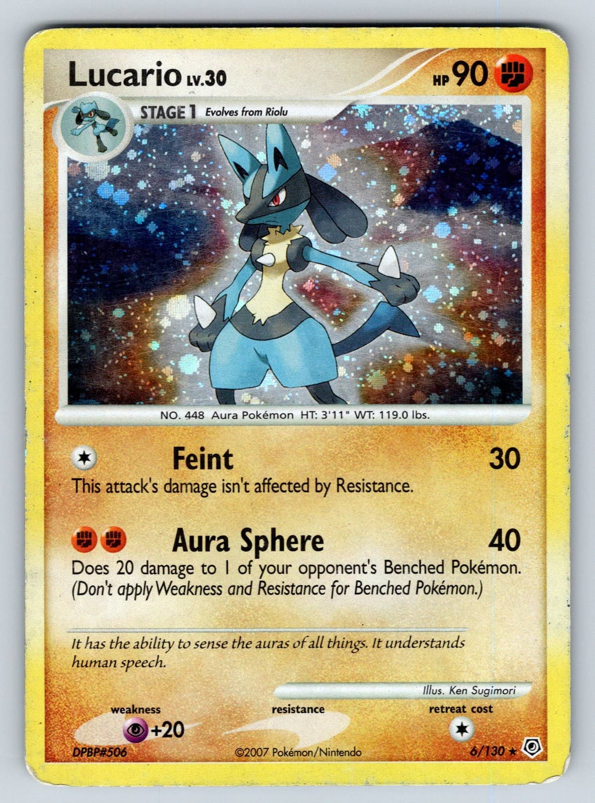 Holofoil Lucario 6/130 Diamond and Pearl HP