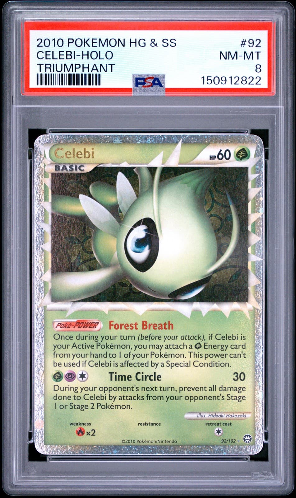 Pokemon Celebi Prime Holo Triumphant 92 PSA 8