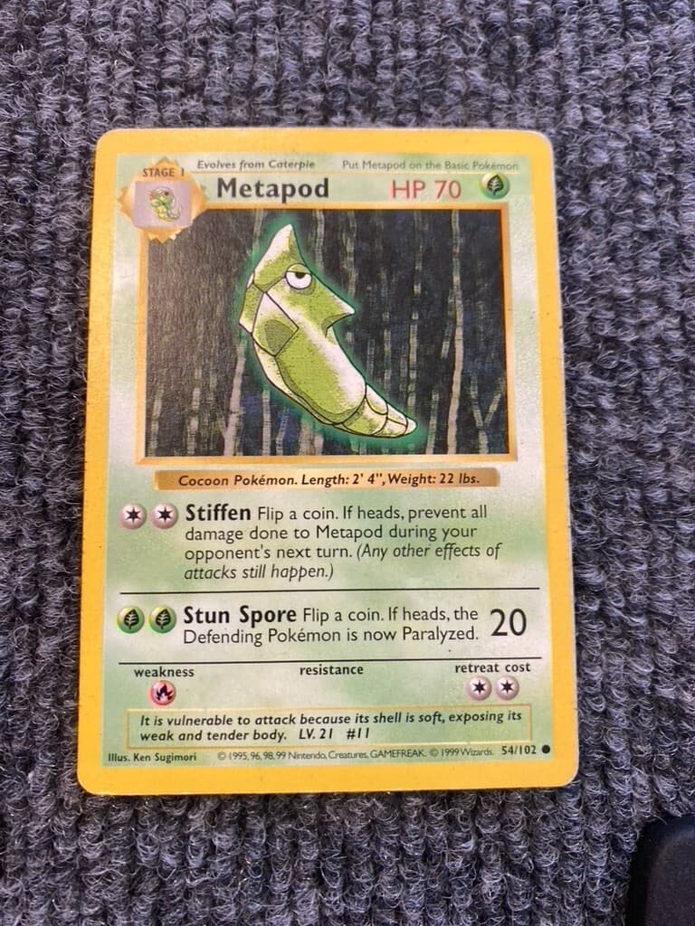 Pokemon Metapod 054/102 Base Set Shadowless