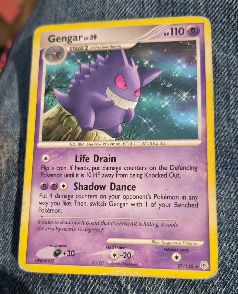 Pokémon Gengar TCG 27/130 Diamond and Pearl Base Non-Holo Rare