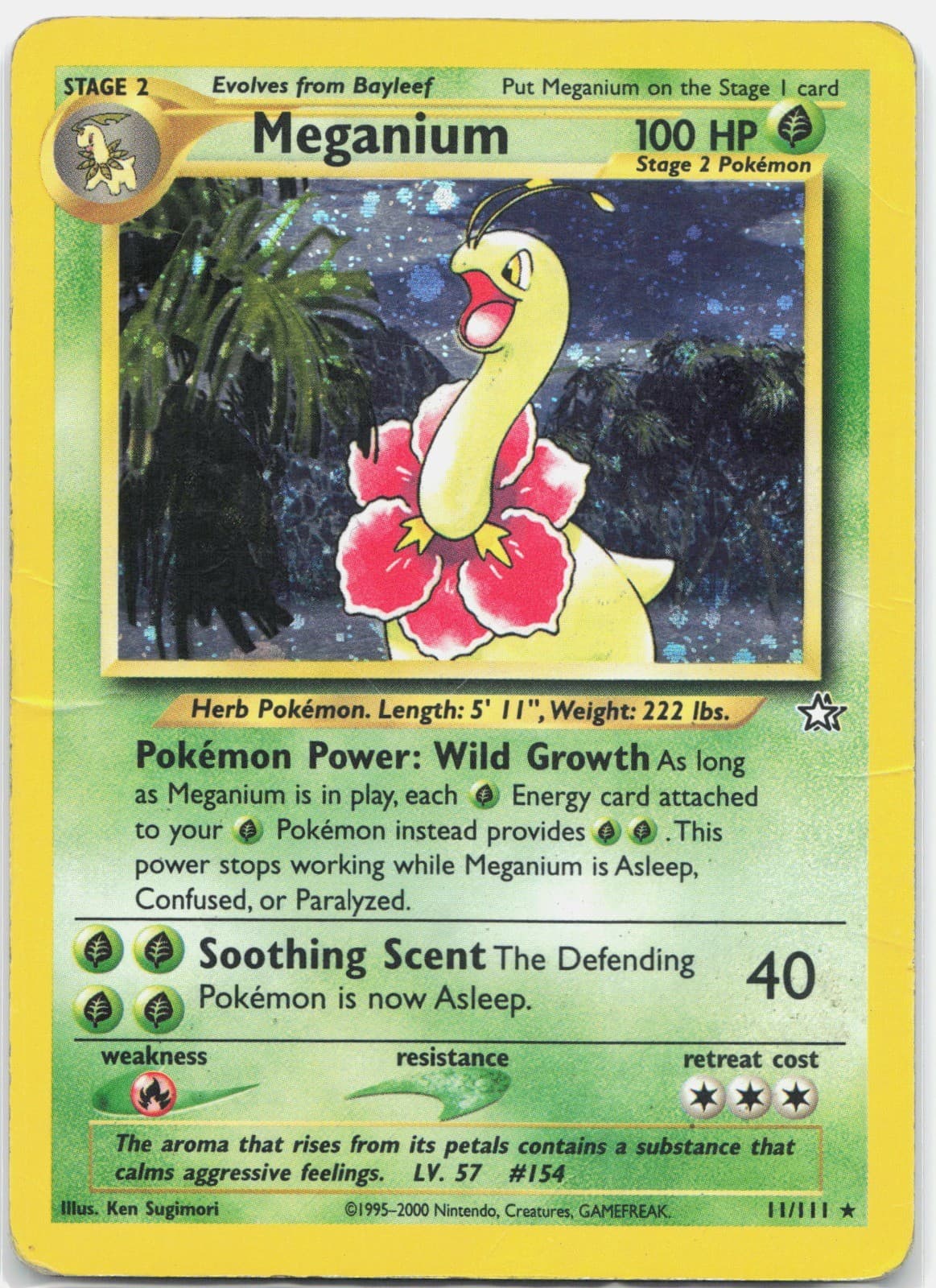Meganium (11) Holo Rare Neo Genesis N1 Grass Unlimited 011/111 2000 HP