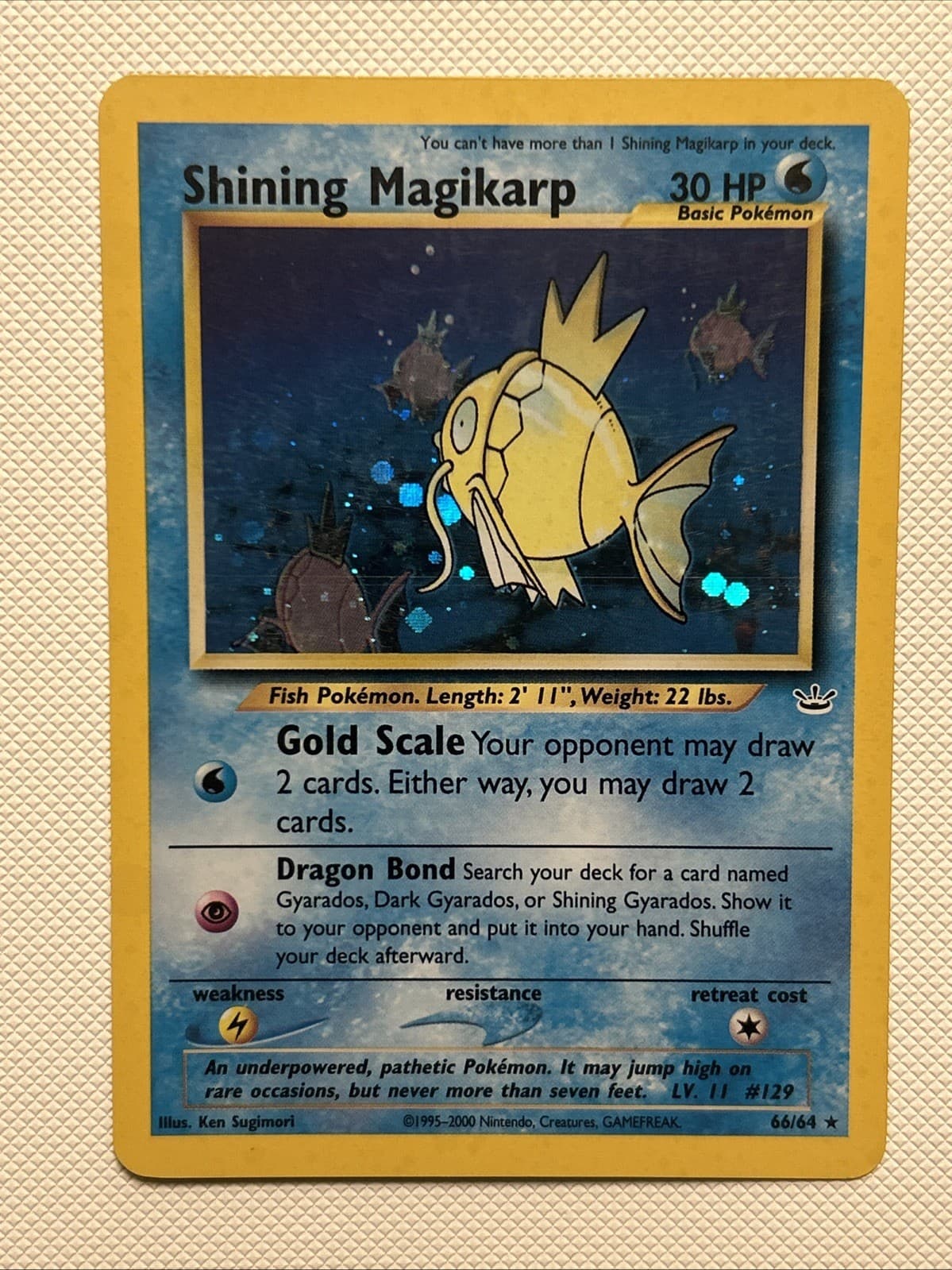 Shining Magikarp 66/64 Holo Neo Revelation Pokemon - MP+