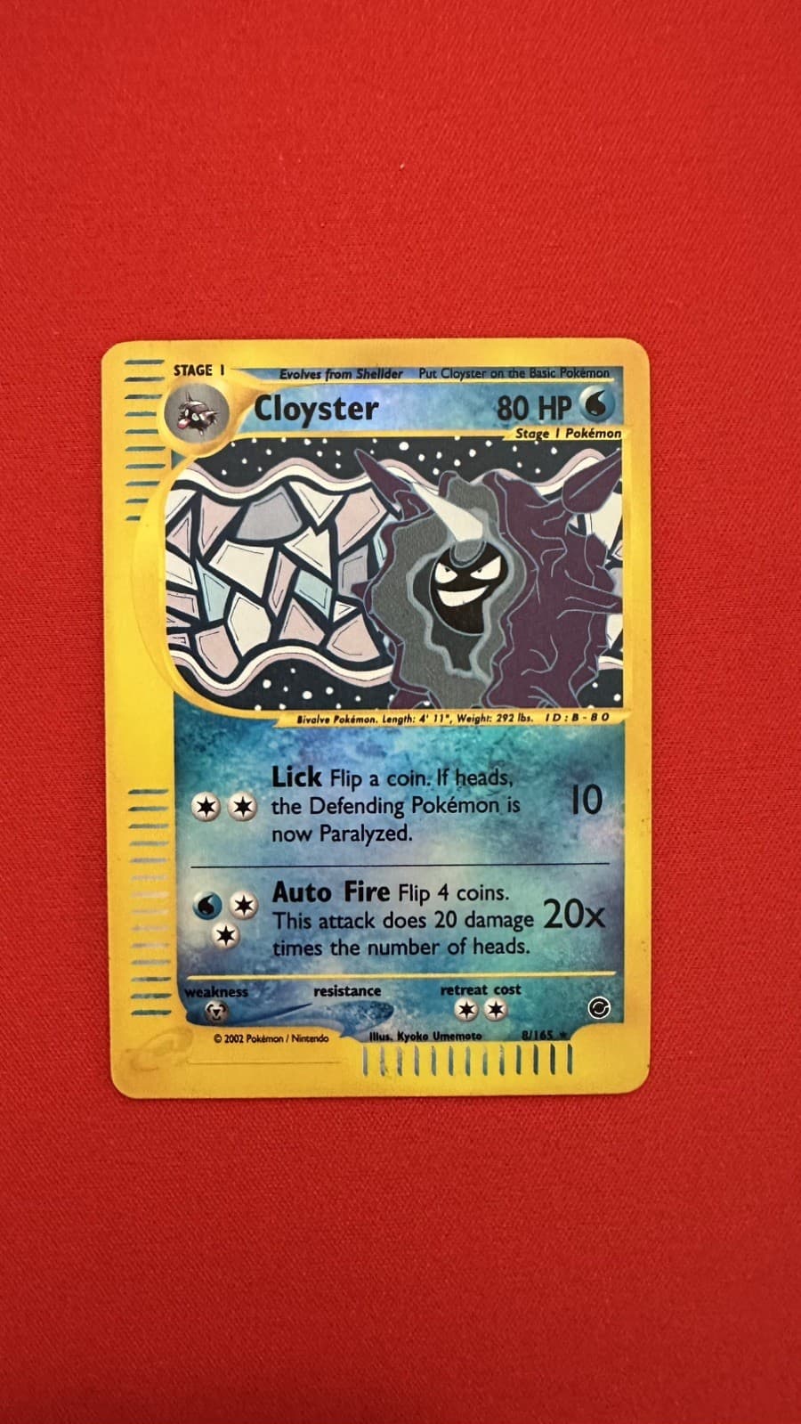 Cloyster 8/165 Holo Rare Expedition Base Set Pokemon Reverse Holo