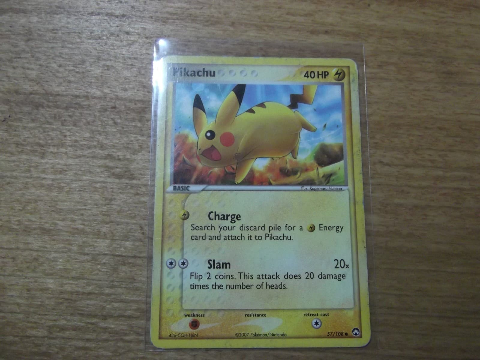 Pokemon Card Pikachu 57/108 EX Powers Keepers MP 2007