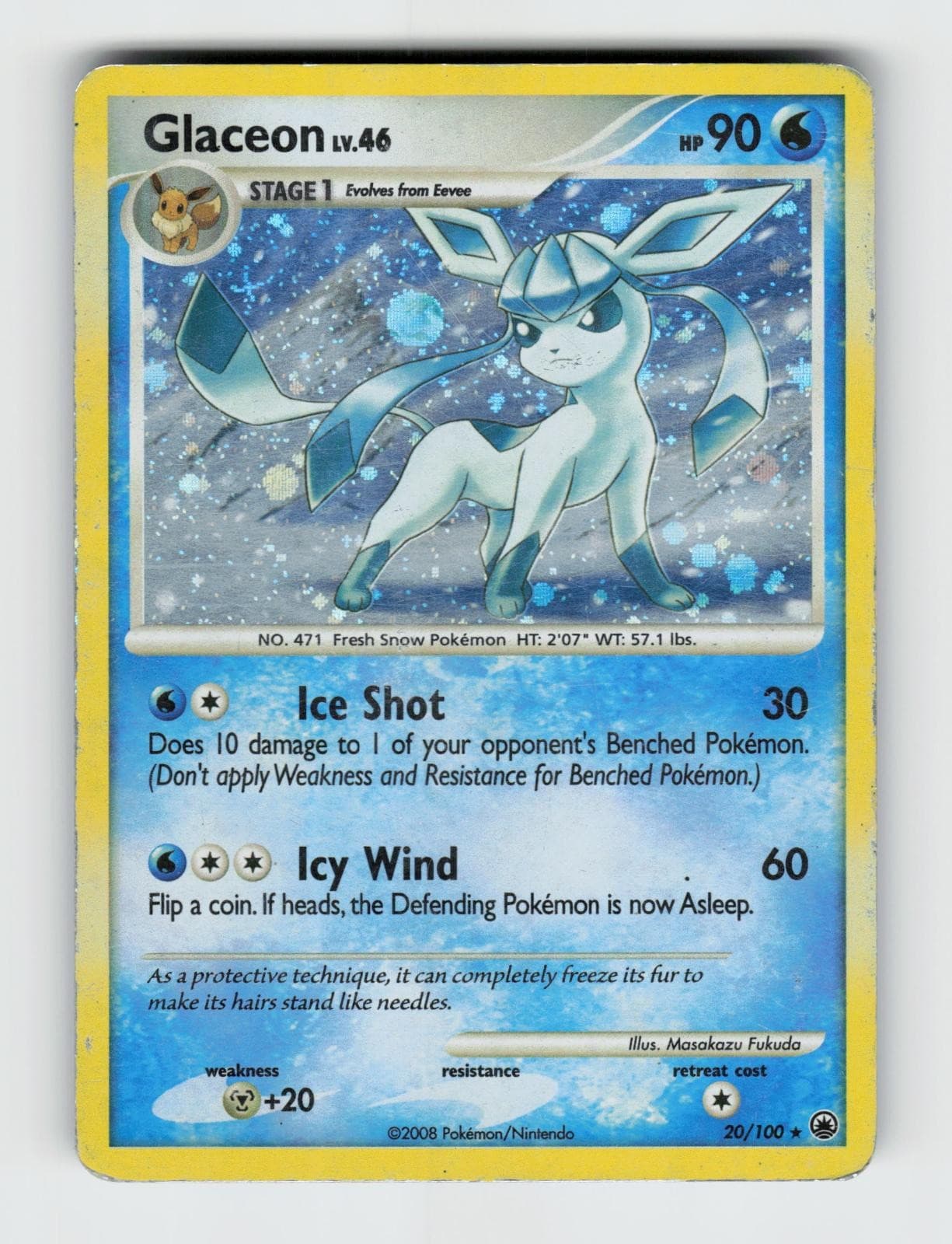 Glaceon (DP Majestic Dawn) 20/100 Holo Rare Deck Exclusives Pokemon MP Fukuda