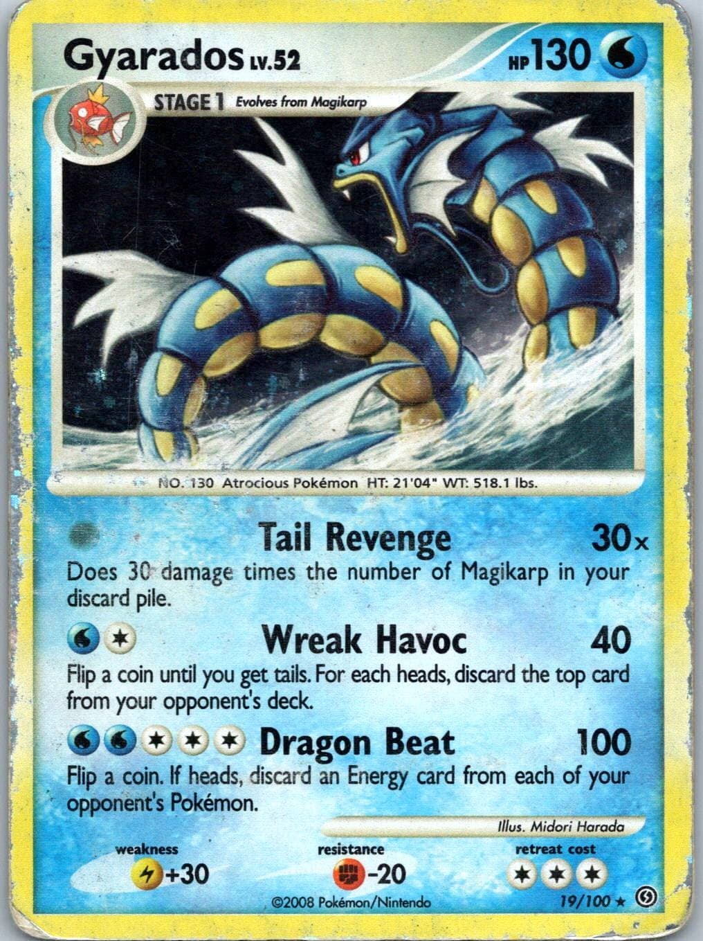 Gyarados Rare Stormfront 19/100 HP