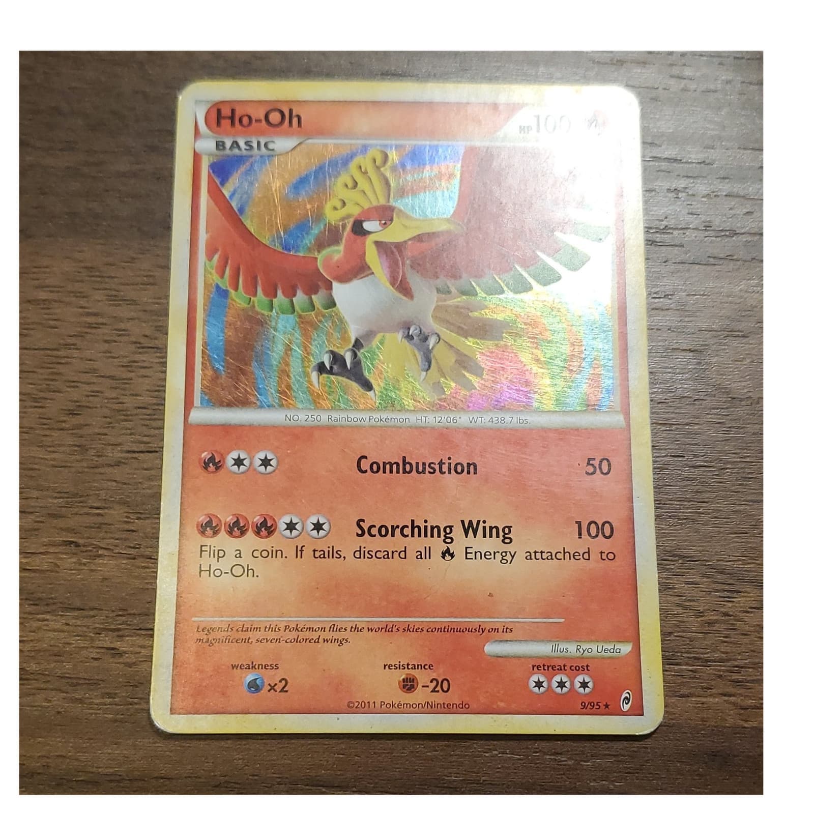 Ho-Oh 9/95 Call of Legends Holo Rare 100HP Ryo Ueda Pokémon Card 2011