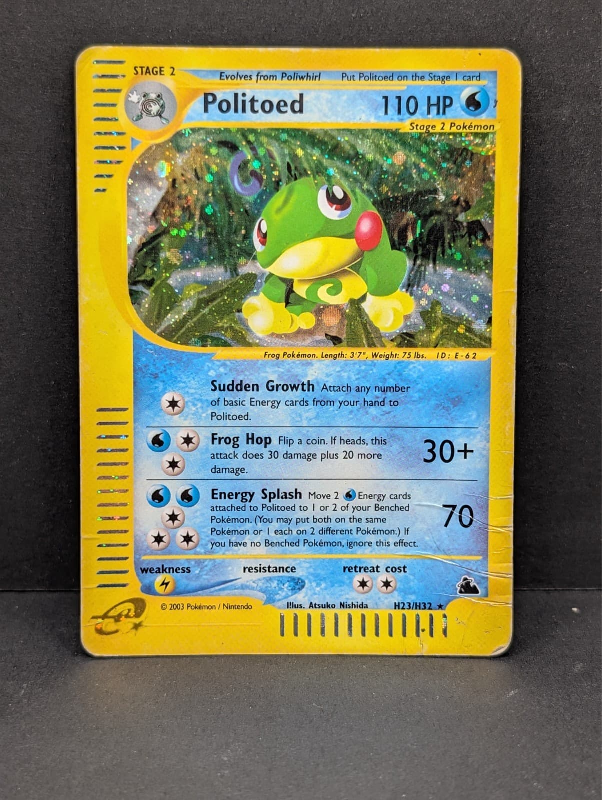 Politoed H23/H32 Skyridge Holo Ultra Rare Pokemon TCG Nintendo vintage HP