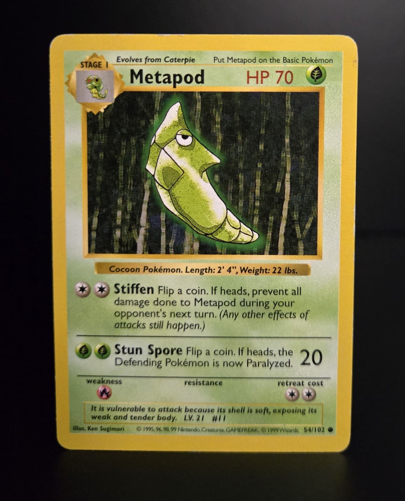 Pokémon TCG - METAPOD - SHADOWLESS - 54/102 - BASE SET (1999) - WOTC - MP