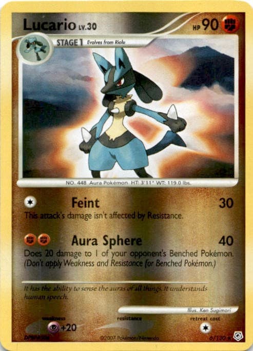 Lucario Holo Rare Diamond and Pearl 6/130 LP