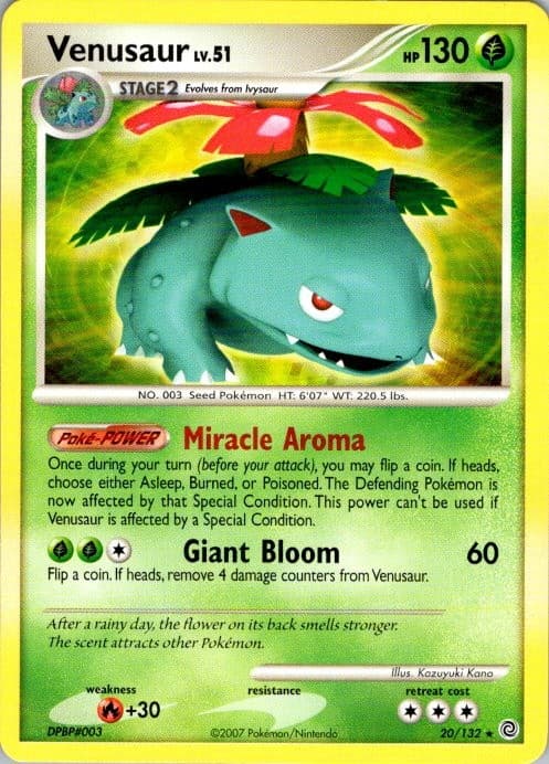 Venusaur (Secret Wonders) Rare Deck Exclusives 020/132 NM Kazuyuki Kano