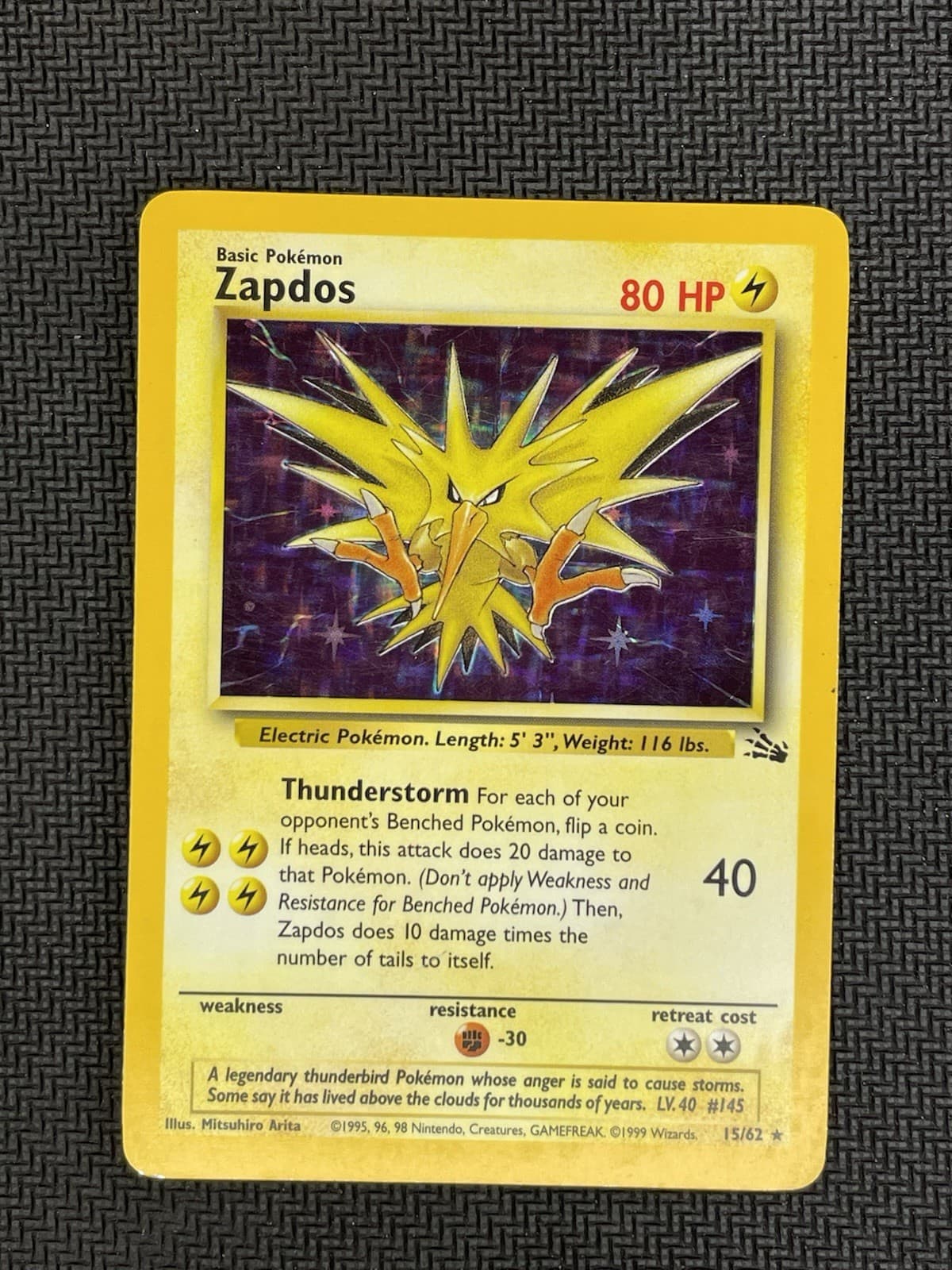 Zapdos 15/62 Fossil Holo
