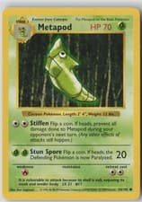 Metapod 54/102 Common Base Set Shadowless Pokemon Unlimited Lightly Played