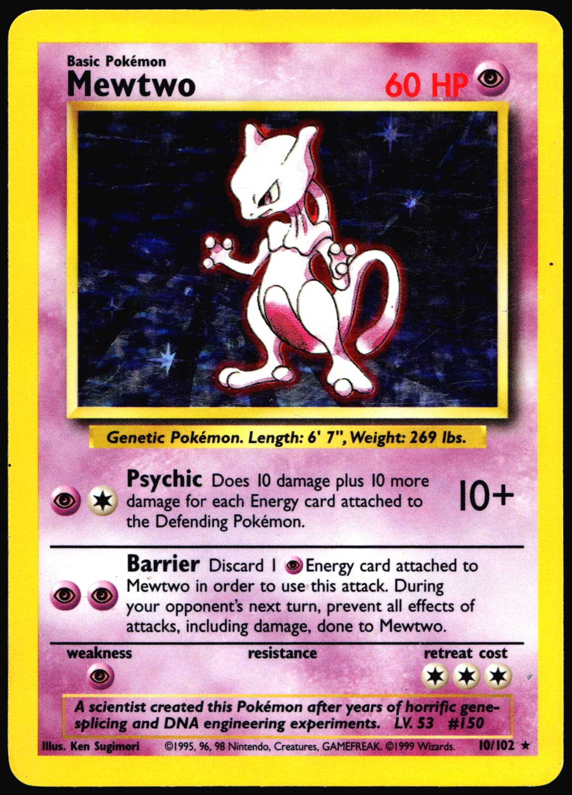 Mewtwo #010/102 Holo Rare Holo Base Set R2-642