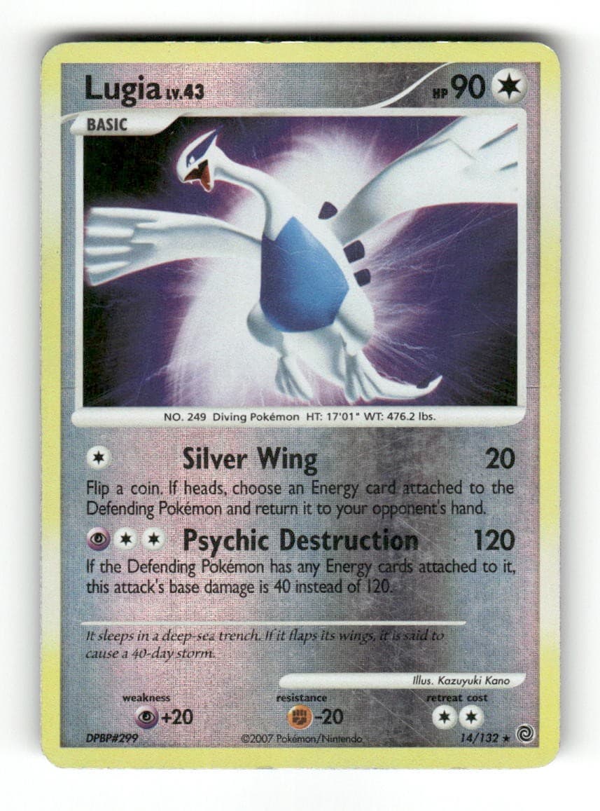 Lugia 14/132 Rare Secret Wonders Pokemon Reverse Holo Moderately Played