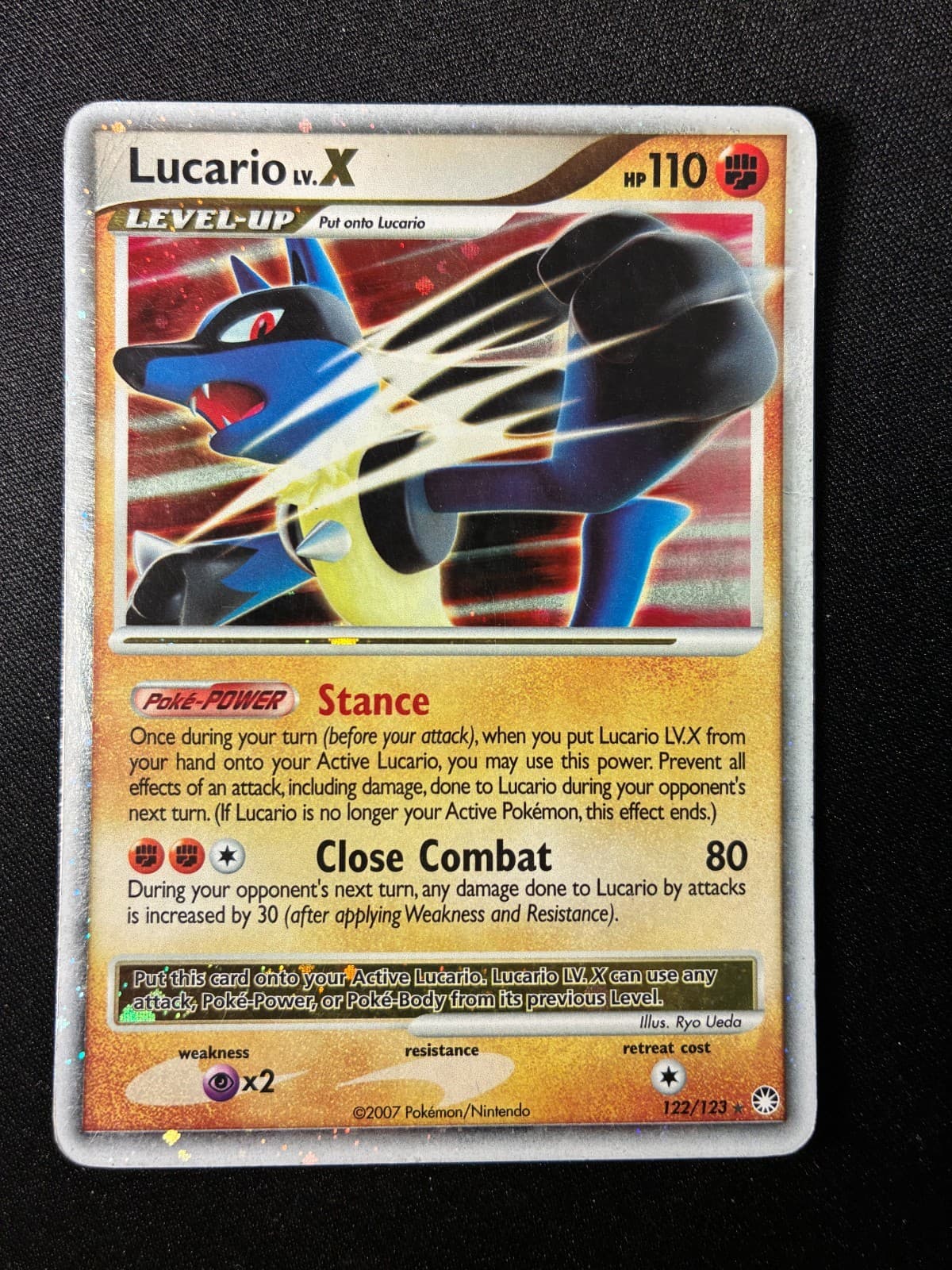 Pokemon Mysterious Treasures Lucario LV.X Holofoil MP