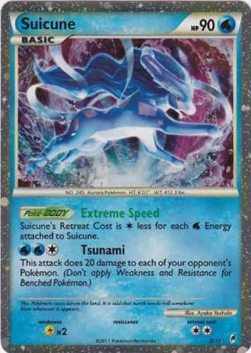 Heavy Play x 1 Suicune - SL11 - Shiny Rare Holo Call of Legends