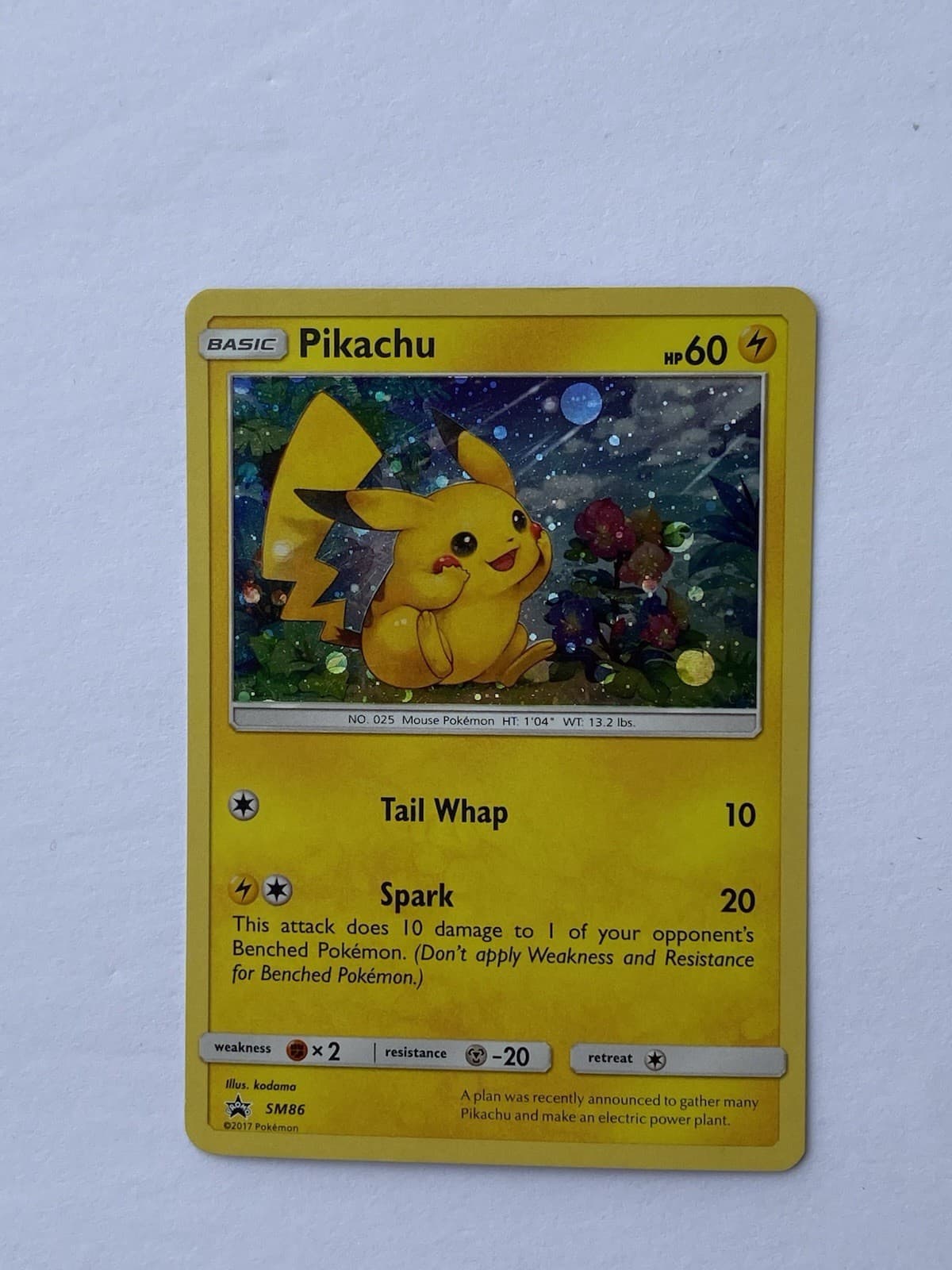 Pikachu SM86 English Holo Pokemon promo Card