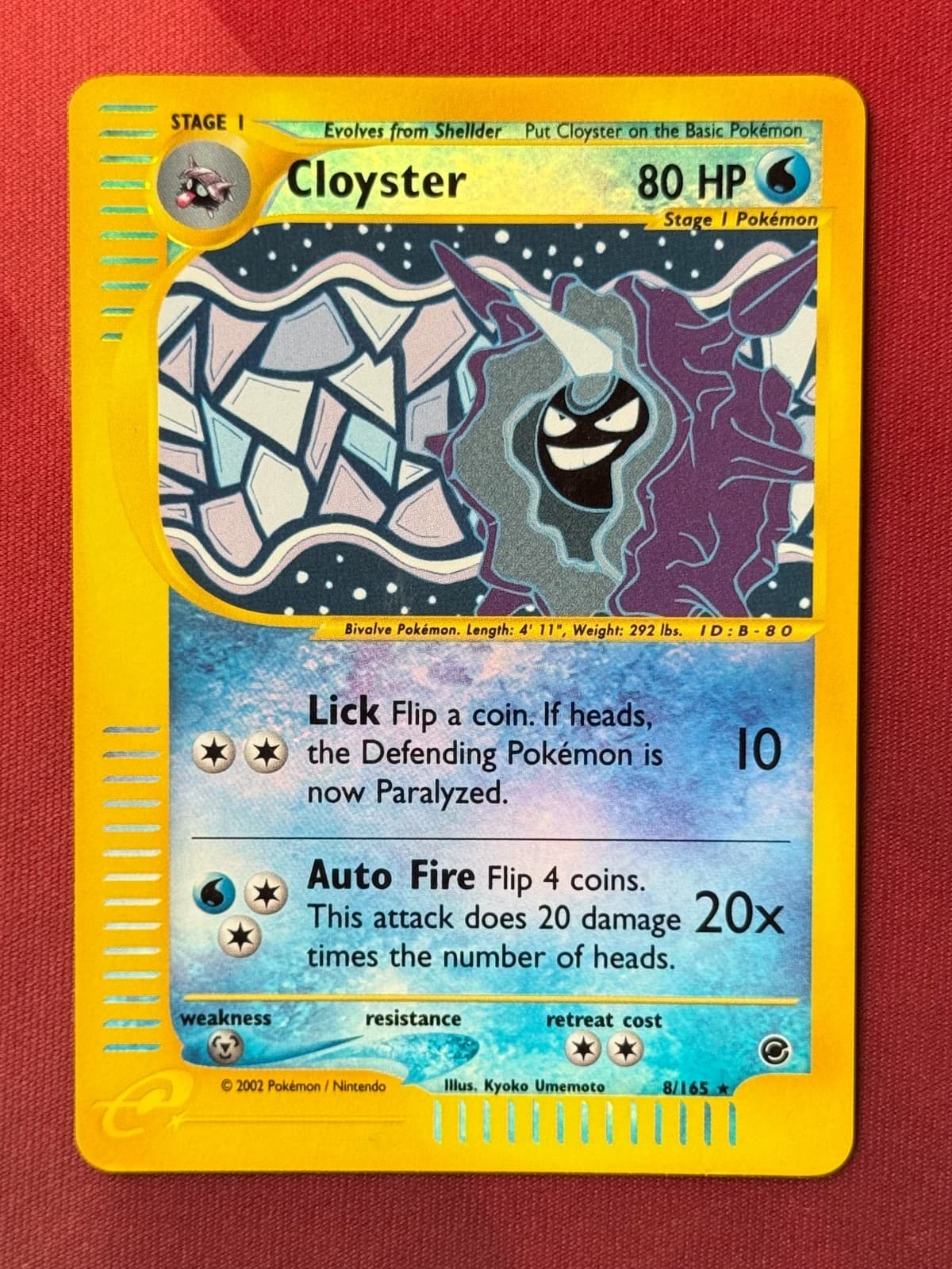 CLOYSTER 8/165 Expedition REVERSE HOLO RH E-Reader rare Pokemon TCG card NM