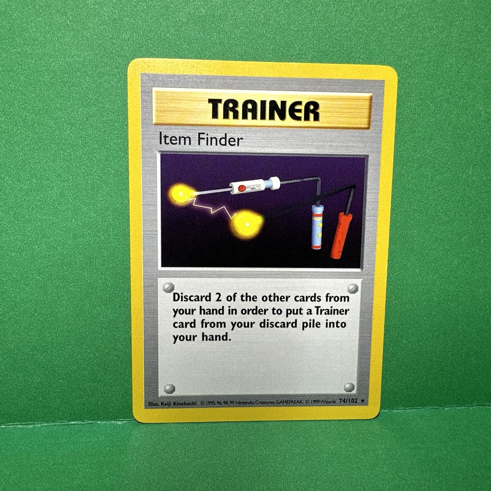 Item Finder 74/102 Rare Base Set Shadowless Pokemon Unlimited WOTC Vintage MP