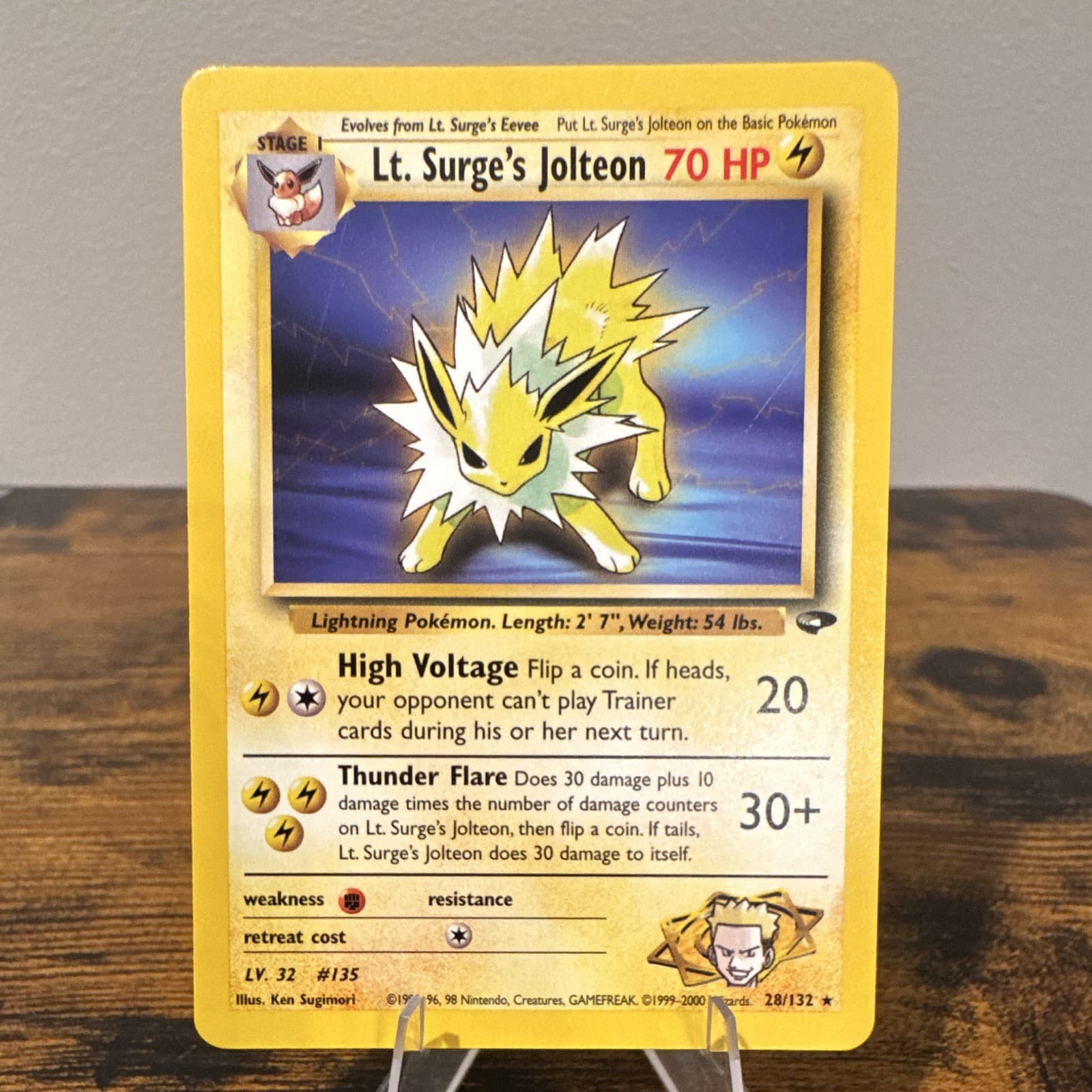 Pokemon Lt. Surge's Jolteon 28/132 Gym Challenge Rare Regular Eng 2000
