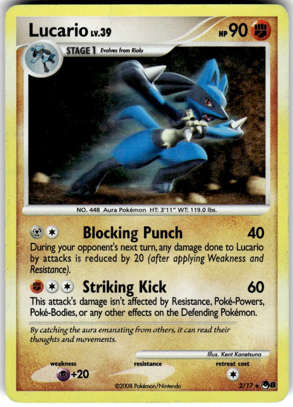 Lucario 2/17 Rare POP Series 8 Pokemon Holo Near Mint