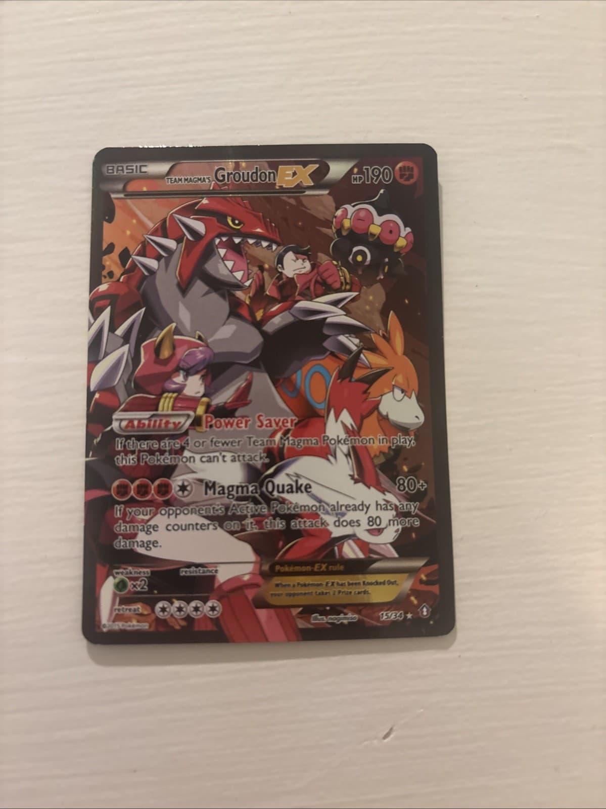 Team Magma's Groudon EX 15/34 Double Crisis Holo