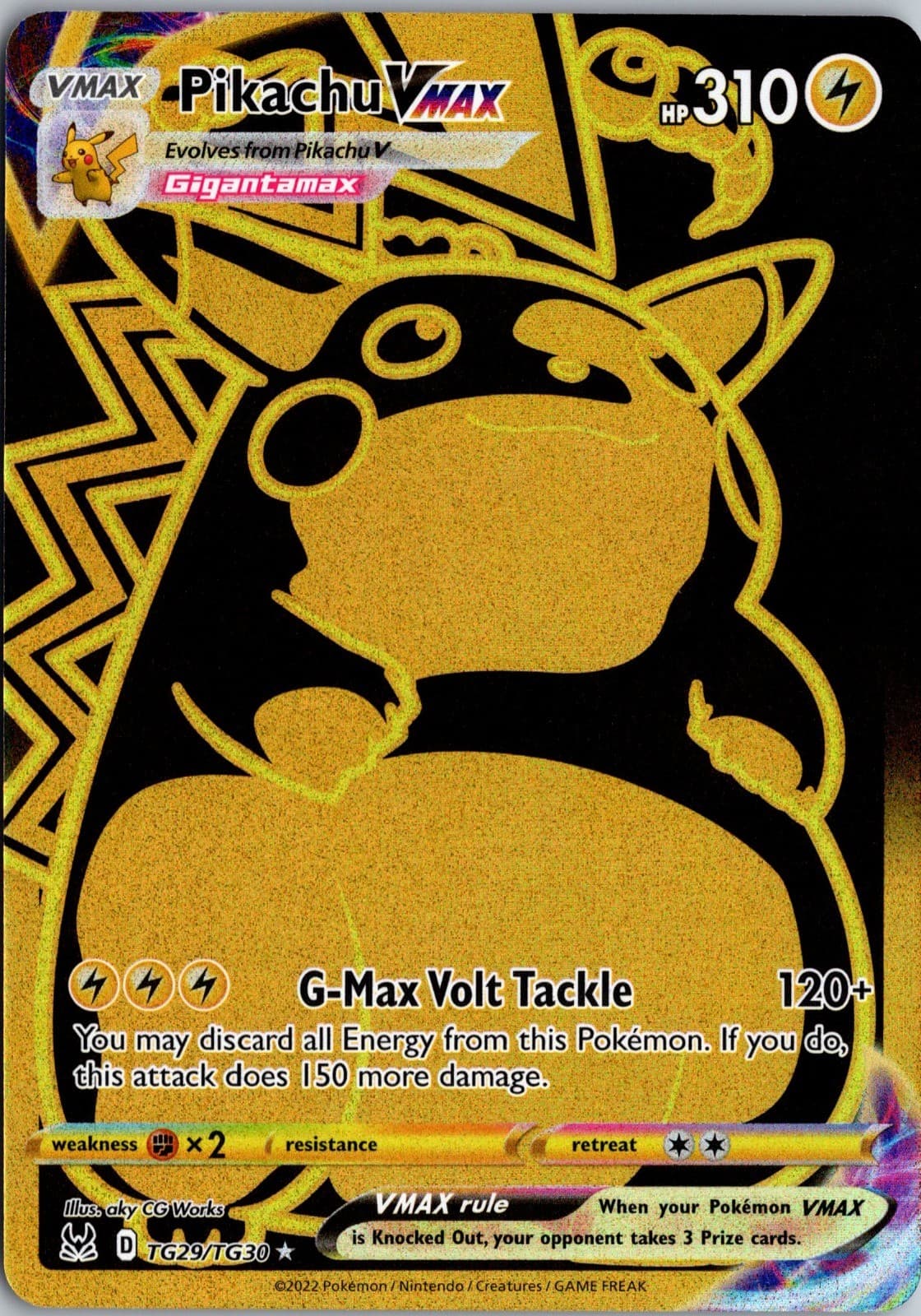 Pikachu VMAX Secret Ultra Rare SWSH11: Lost Origin Trainer Gallery TG29/TG30 NM