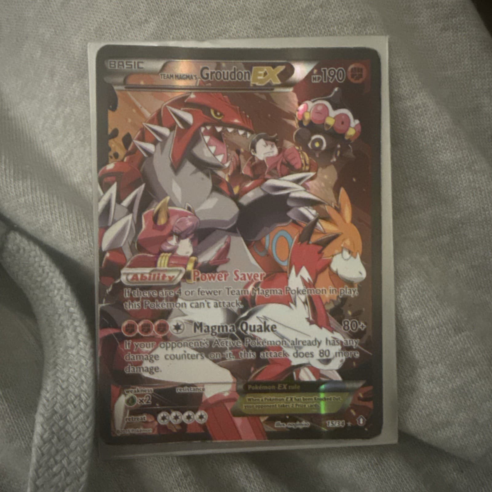 Pokémon TCG Team Magma's Groudon-EX Double Crisis Holo HP 15/34
