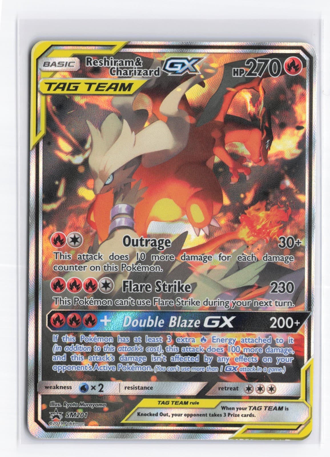 The Pokémon Company Reshiram & Charizard GX SM201 SM Promo TAG TEAM Holo ENG