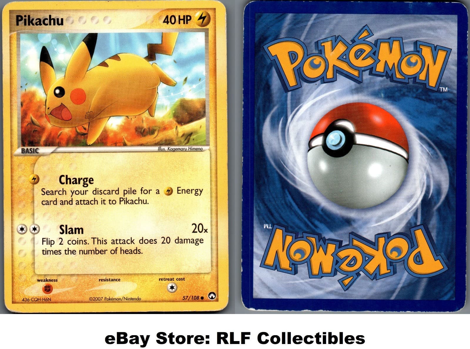 2007 Pokemon, EX Power Keepers, #57/108 Pikachu, Common