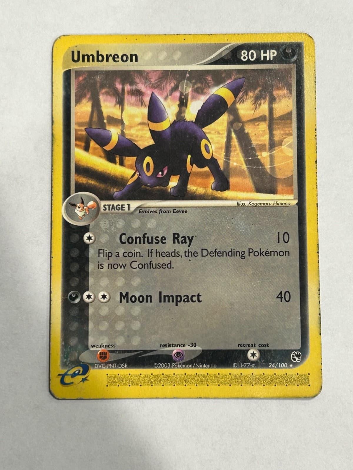 Umbreon 24/100 EX Sandstorm Regular Heavy Play