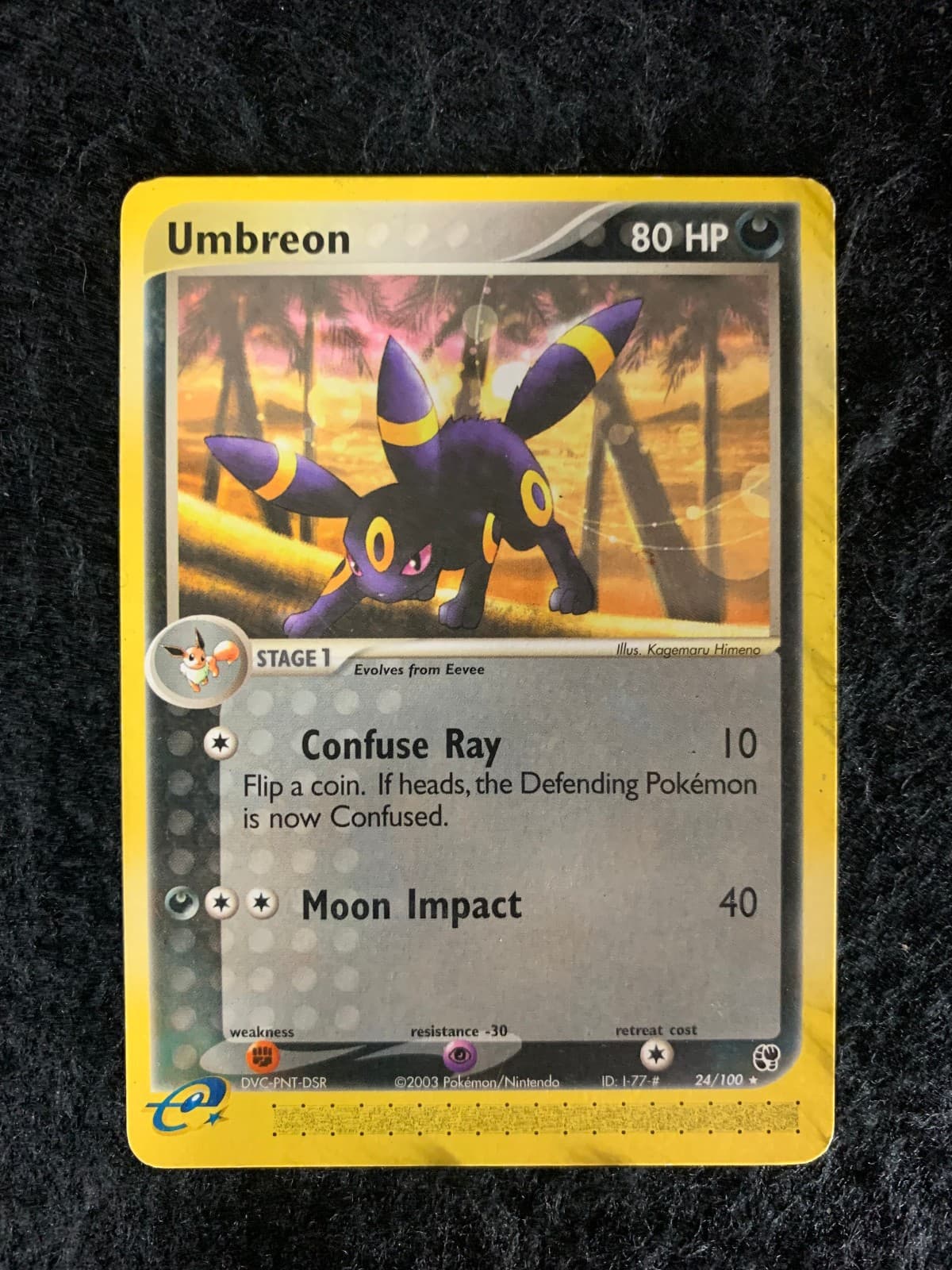 Umbreon 24/100 Sandstorm Non-Holo Vintage Pokemon Card 2003