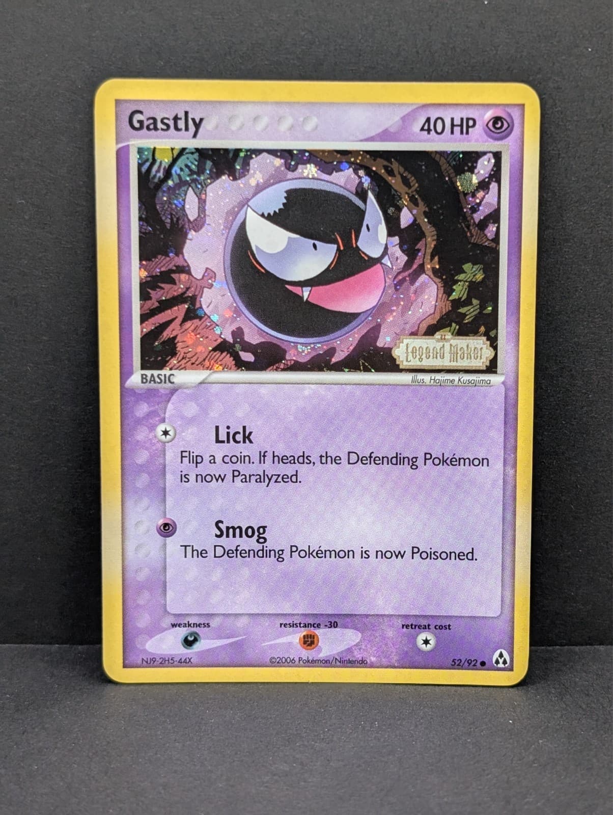 Gastly 52/92 Legend Maker Reverse Holo Rare Pokemon TCG Nintendo Gengar NM
