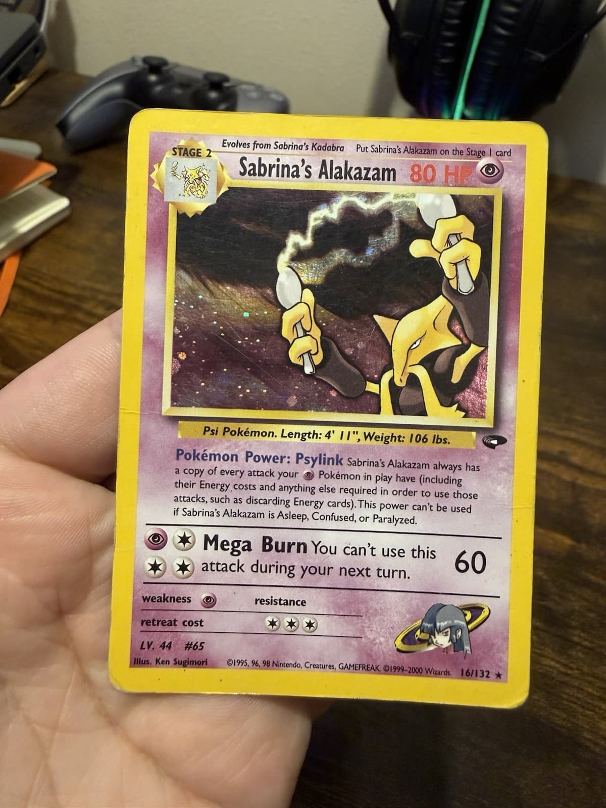 Pokémon Sabrina's Alakazam 16/132 Gym Challenge Holo Vintage WOTC