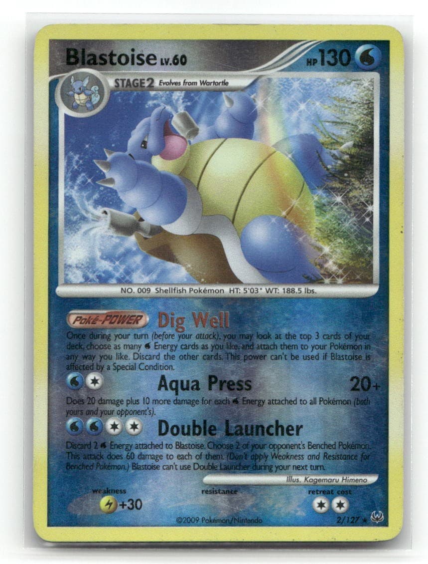 Blastoise 2/127 Rare Platinum Pokemon Reverse Holo LP
