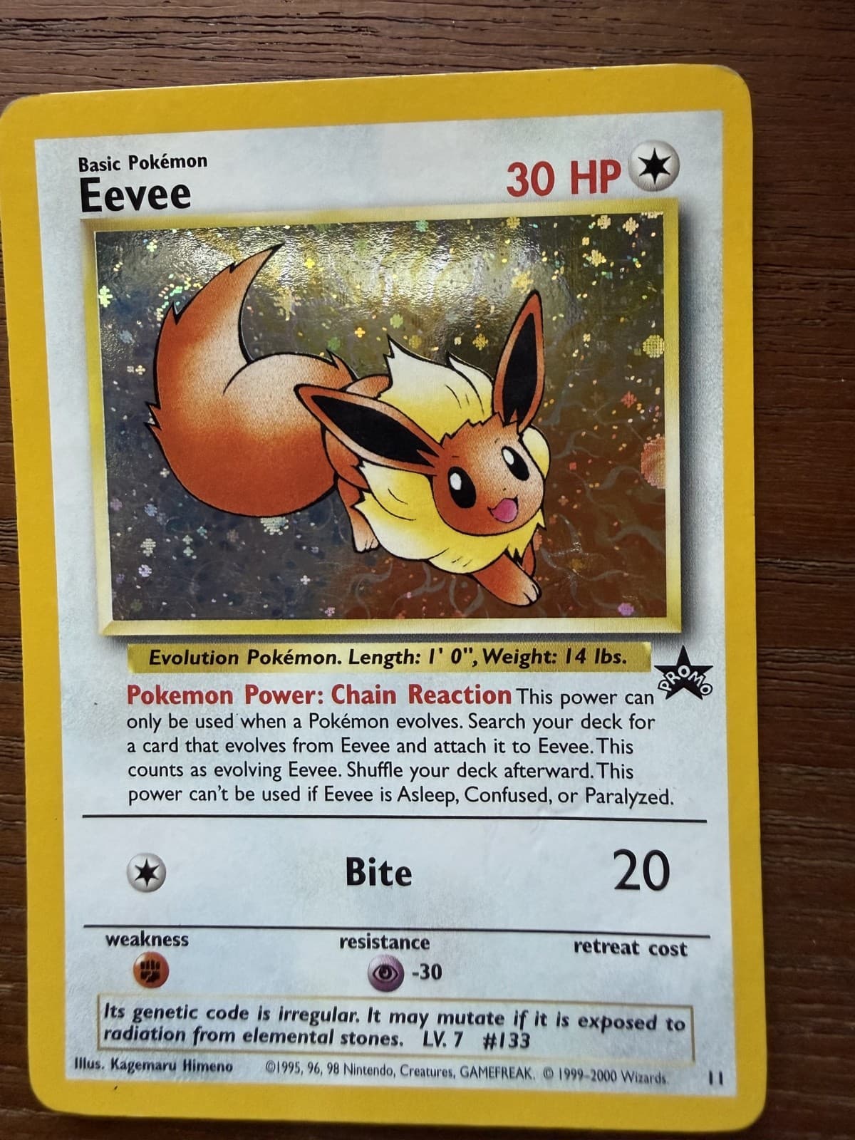 Eevee 11/53 Wotc Promo Holo Ungraded Condition Light Play (LP)