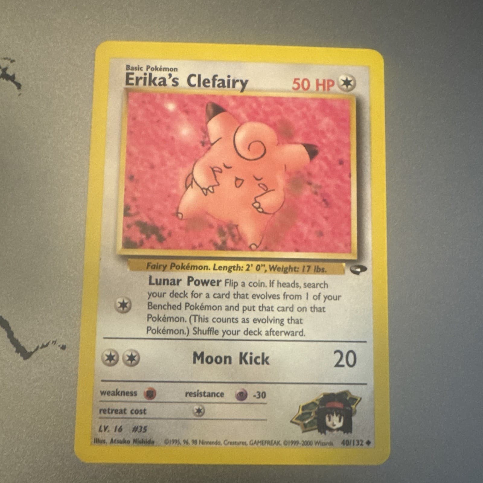 Pokemon Erika's Clefairy 40/132 Gym Challenge 2000 WOTC - LP