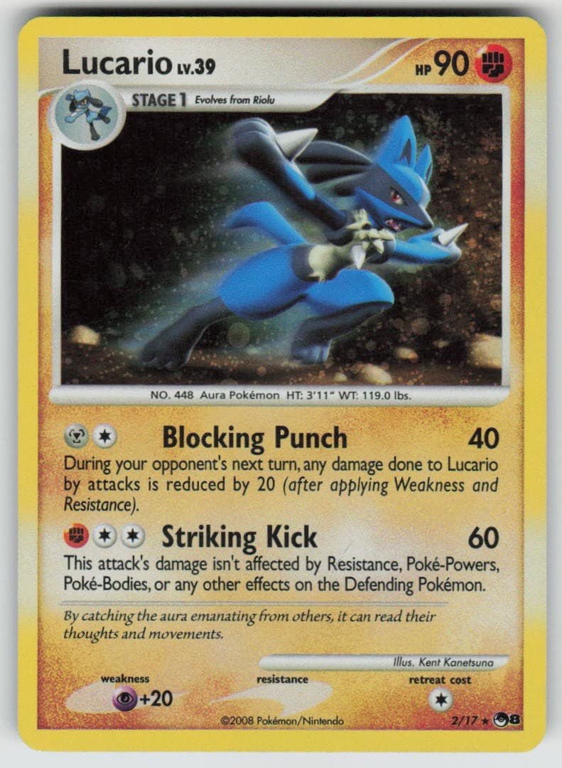 Lucario Holo 2/17 Rare POP Series 8 Pokemon HP