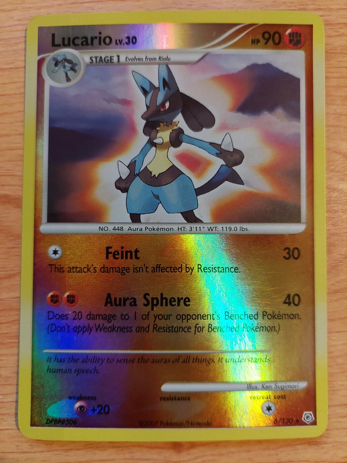 Lucario - 6/130 (Diamond and Pearl) - Very Lightly Played VLP - Reverse Holo