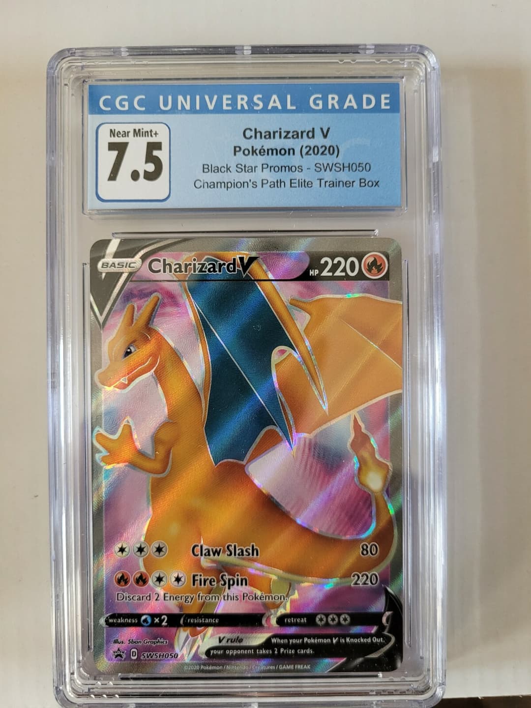Pokemon 2020 Champion's Path Elite Trainer Box Charizard v CGC Near Mint+ 7.5