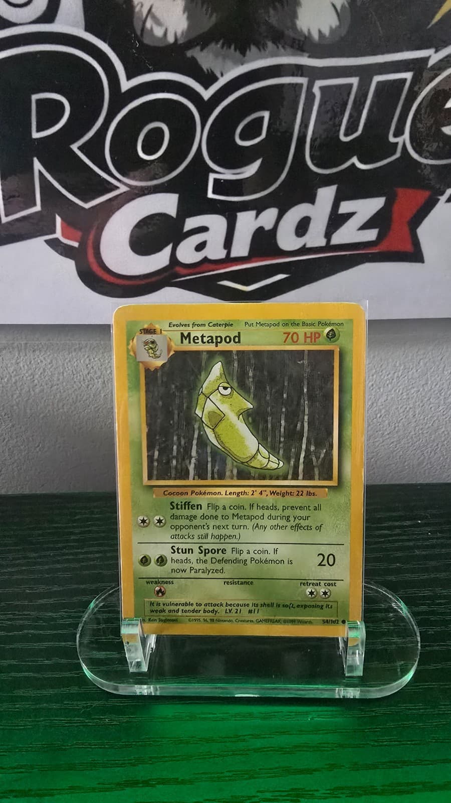 METAPOD 54/102 COMMON BASE SET SHADOWLESS POKEMON MP